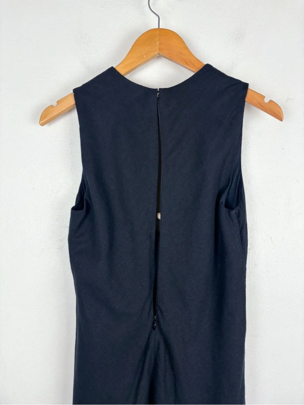 NWOT Abercrombie & Fitch Black Linen Beaded Plunge Neck Maxi Dress Sz S